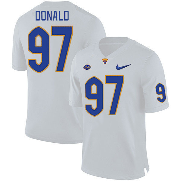Pitt Panthers #97 Aaron Donald College Football Jerseys Stitched Sale-White